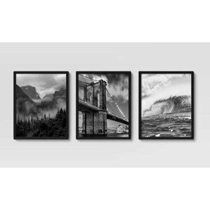 Room Essentials 8x10 Black Photo Frames Set Of 3 For Tabletop Or Wall Display